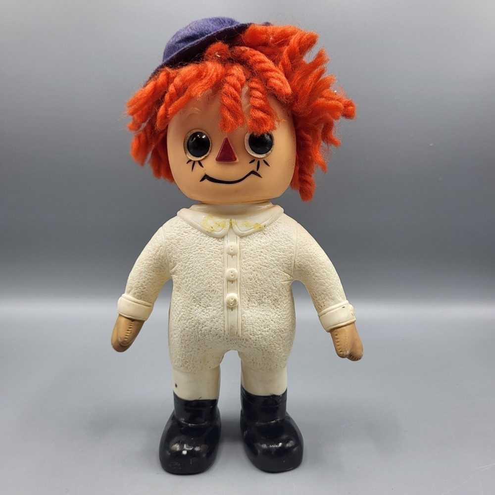 Vintage Royalty Industries Raggedy Andy Piggy Bank Kids 1974 Vinyl Figure White